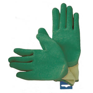 Latex Coated Work Gloves Green Size 8 (Small)